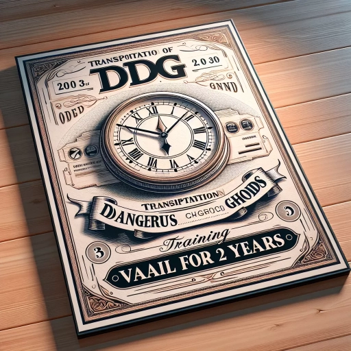 how long is a tdg training certificate valid for