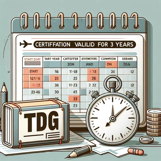 how long is tdg certification valid for