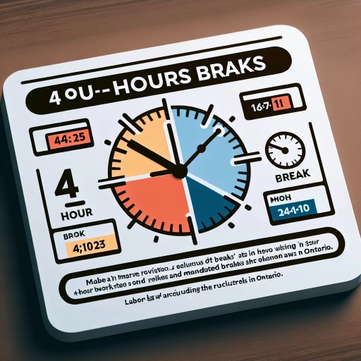 how many breaks in a 4 hour shift ontario