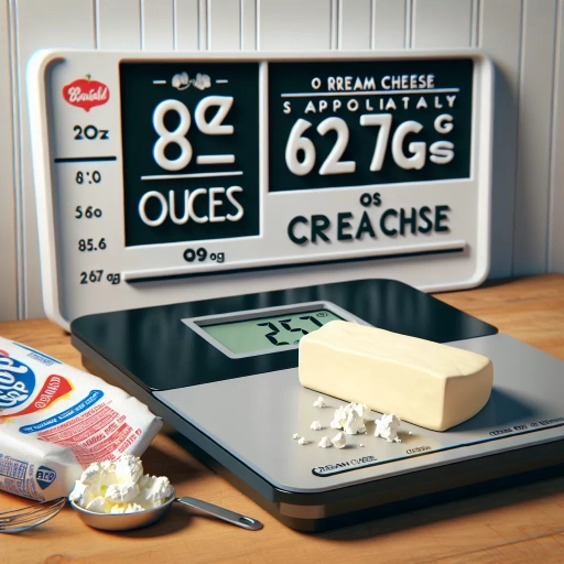 how many grams is 8 oz of cream cheese