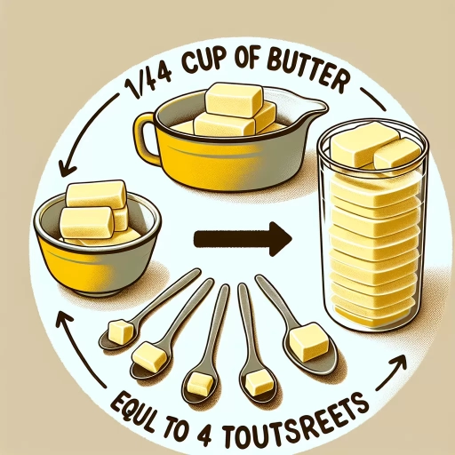 how many tablespoons in 1/4 cup butter