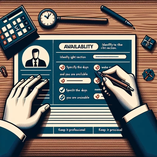 how to add availability in resume