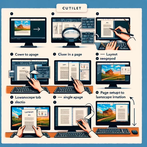 how to change one page to landscape in word