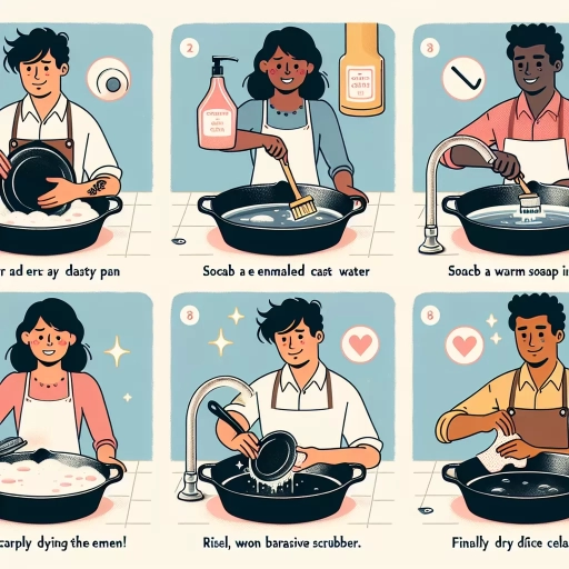 how to clean enameled cast iron