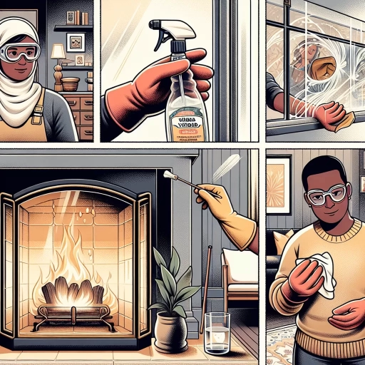 how to clean fireplace glass