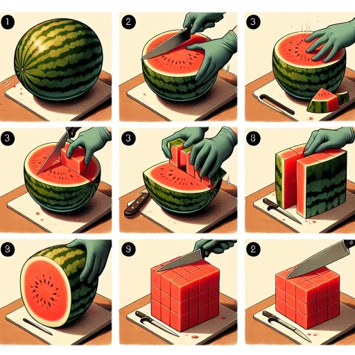 how to cut a watermelon into cubes