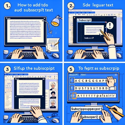 how to do subscript in word