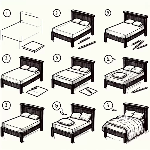 how to draw a bed