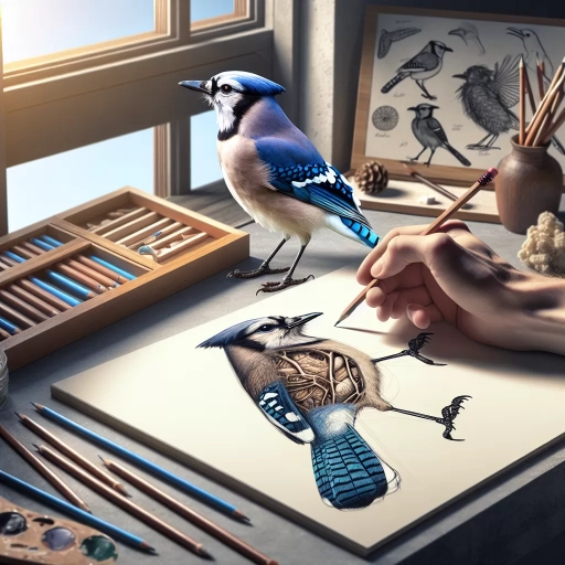how to draw a blue jay