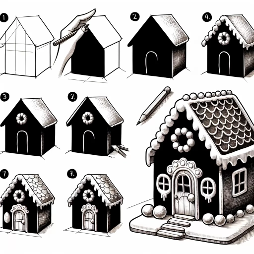 how to draw a gingerbread house