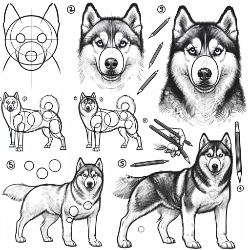 how to draw a husky