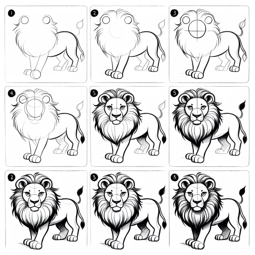 how to draw a lion easy