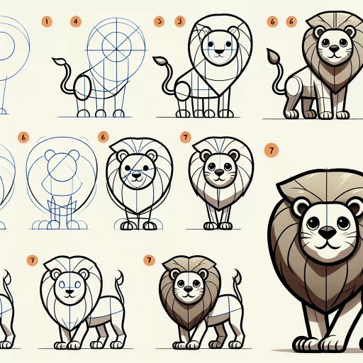 how to draw a lion for kids