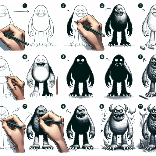 how to draw a monster