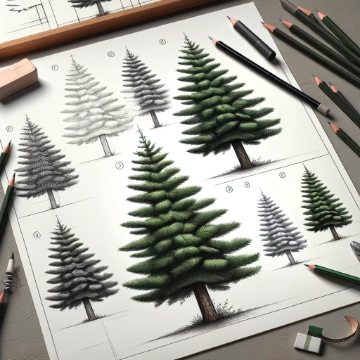 how to draw a pine tree