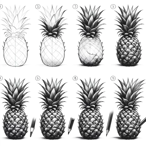 how to draw a pineapple