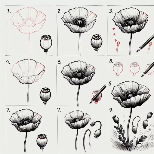 how to draw a poppy easy