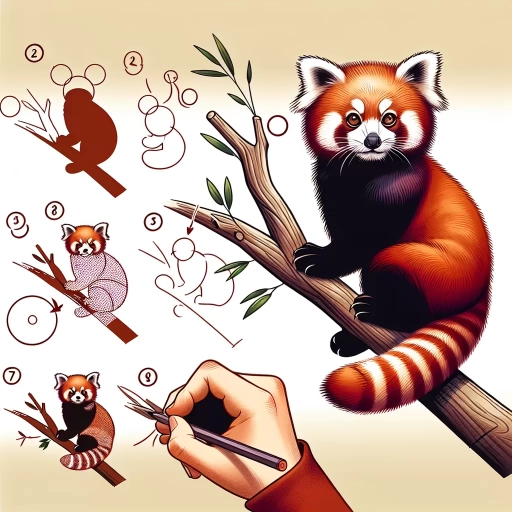 how to draw a red panda