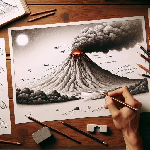 how to draw a volcano