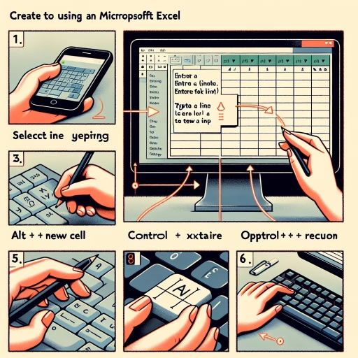 how to enter a new line in a cell in excel