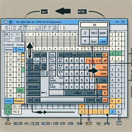 how to go down a line in excel