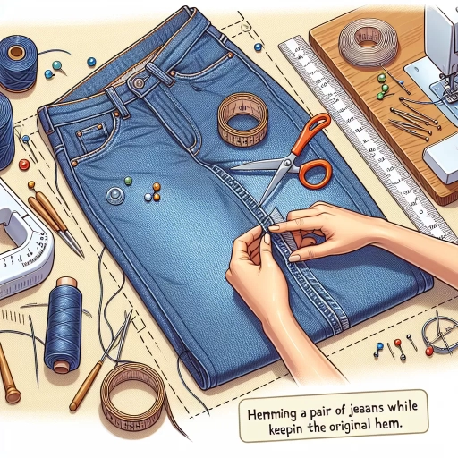 how to hem jeans keeping original hem