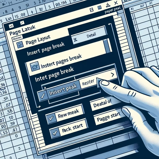 how to insert a page break in excel