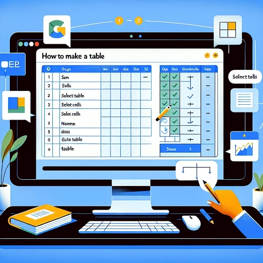 how to make a table in google sheets