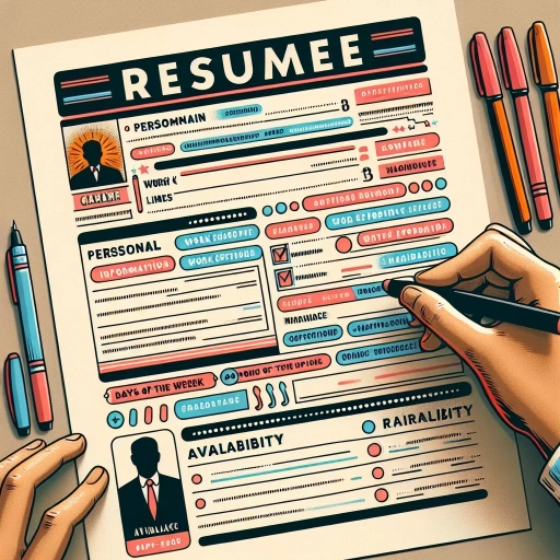 how to put availability on resume