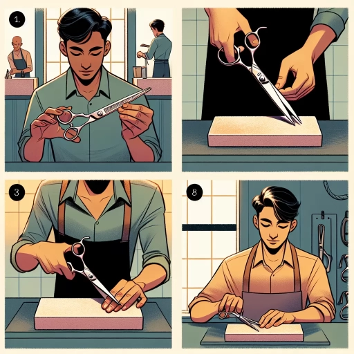 how to sharpen hair scissors