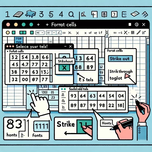 how to strike out text in excel
