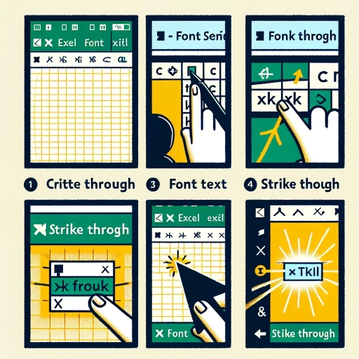 how to strike through text in excel