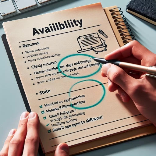 how to write availability in resume