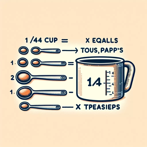 how many teaspoons in 1/4 cup