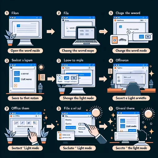 how to change word to light mode