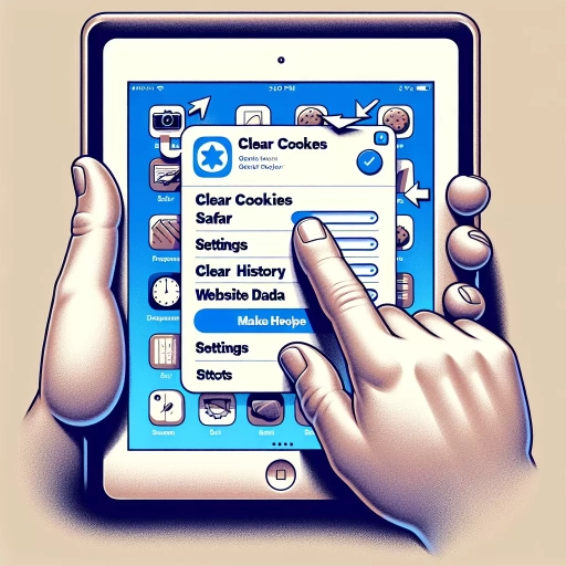 how to clear cookies on ipad