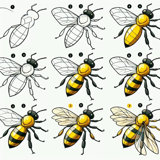 how to draw a bee