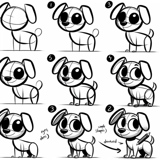 how to draw a dog easy