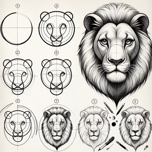 how to draw a lion
