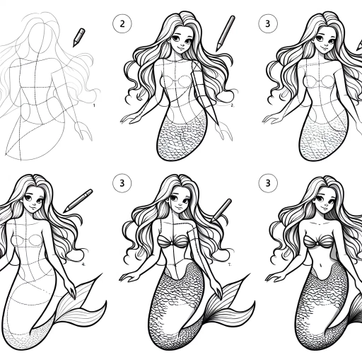 how to draw a mermaid
