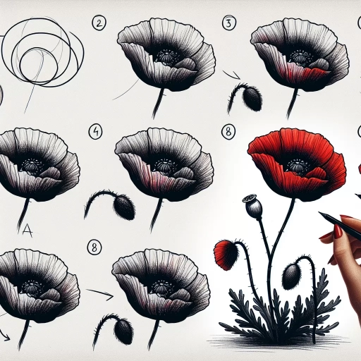 how to draw a poppy