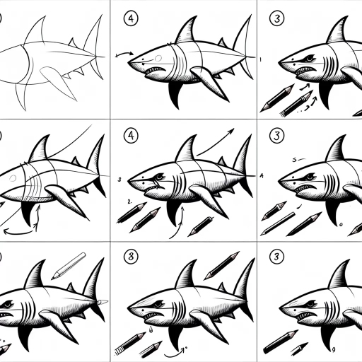 how to draw a shark