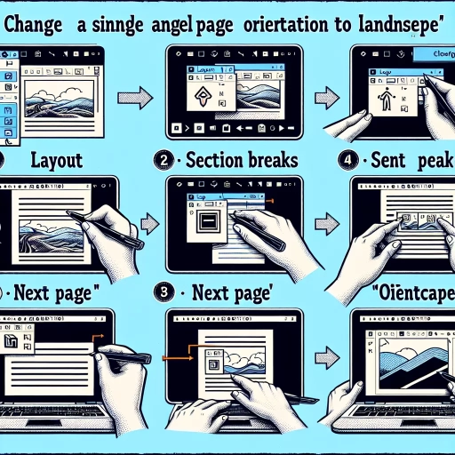 how to make one page landscape in word
