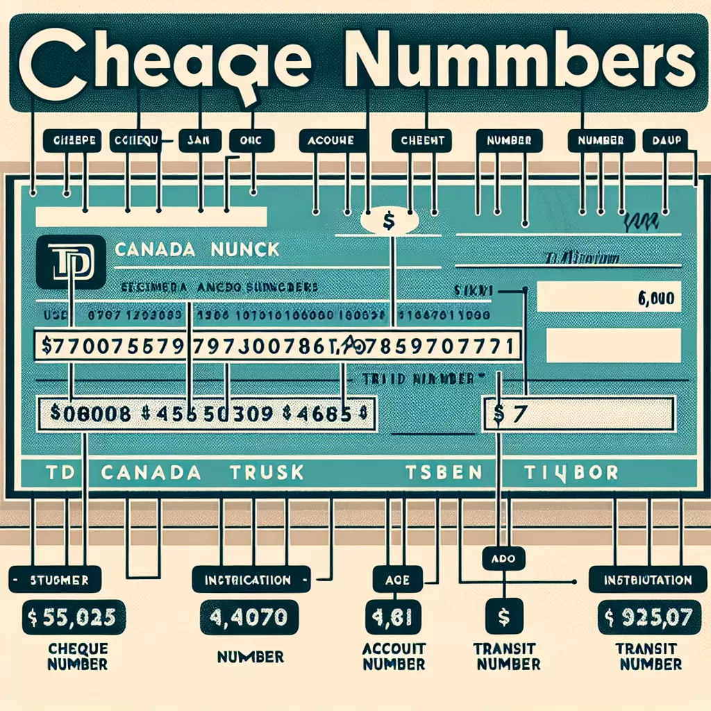 what do the numbers on a cheque mean td canada trust