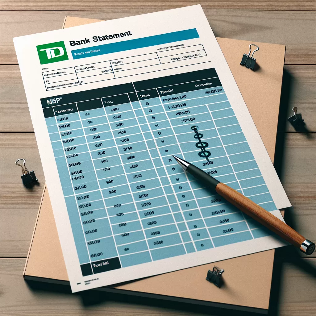 what is msp on td bank statement