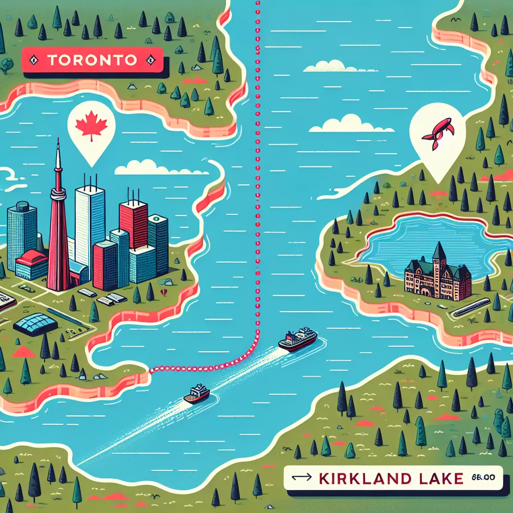 how far is kirkland lake from toronto