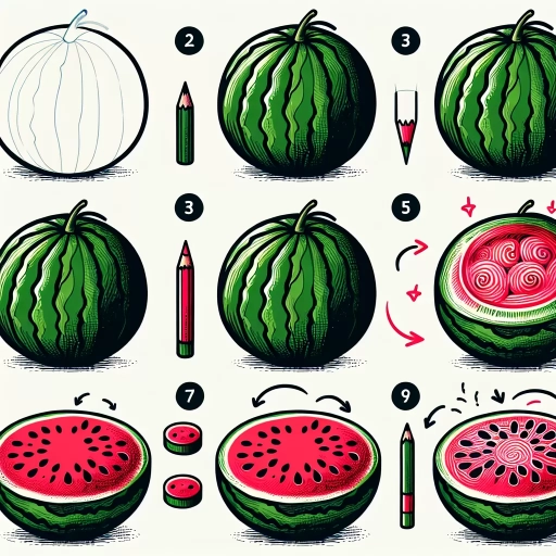 how to draw a watermelon