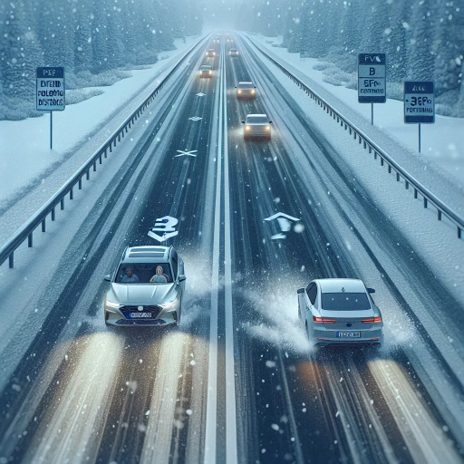 under snowy or icy conditions, what should be your following distance on a highway?