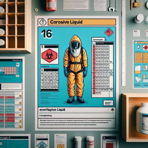 what does 16 in column 5 mean for corrosive liquid