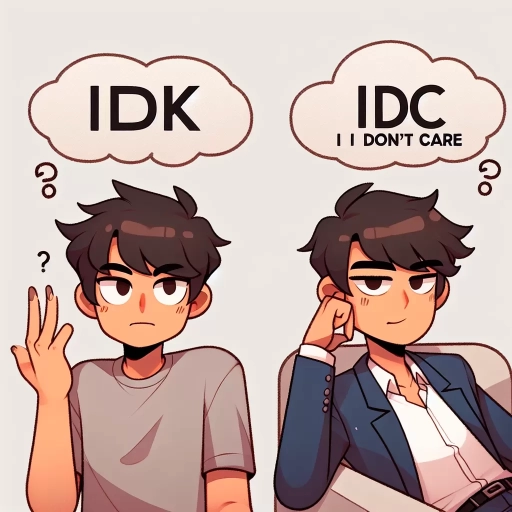 what does idk and idc mean